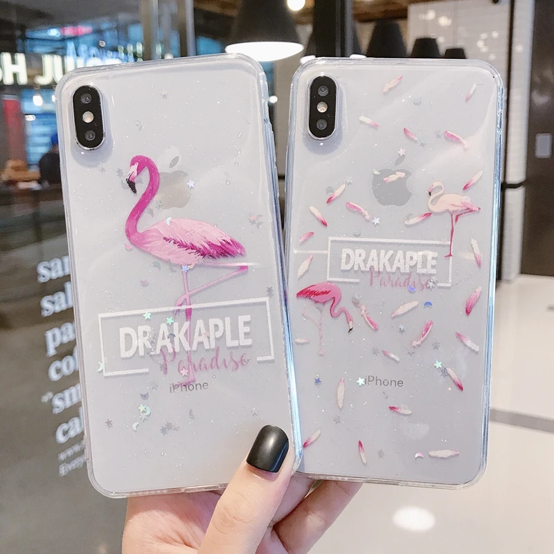 For iPhone 6 6s 7 8 Plus 10 X XS XR Max Flamingo Feather Bling Glitter Sequins Sparkle Star Soft Silicone TPU Clear Case Cover
For iPhone 6 6s 7 8 Plus 10 X XS XR Max Flamingo Feather Bling Glitter Sequins Sparkle Star Soft Silicone TPU Clear Case Cover