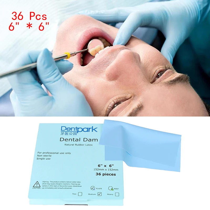 

36Pcs 6“* 6” Dental Dam Sheet Blue Non Sterile Dental Rubber Dam Nature Latex