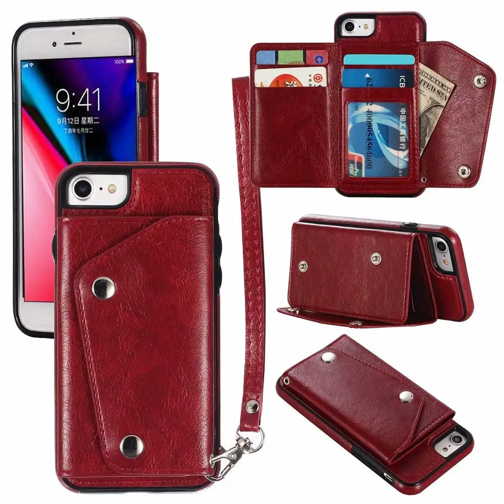 Wallet Cases with Stand Bracket Wallet Card Holder for iPhone 7 8 Plus Anti-Knock 360° Full Body Protection for iPhone 7Plus 8P
Wallet Cases with Stand Bracket Wallet Card Holder for iPhone 7 8 Plus Anti-Knock 360° Full Body Protection for iPhone 7Plus 8P
