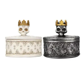 2pcs Crowned Skull Head Jewelry Storage Box Necklace Earrings Ring Container Makeup Organizer Table Storage Bin (Black + White)
2pcs Crowned Skull Head Jewelry Storage Box Necklace Earrings Ring Container Makeup Organizer Table Storage Bin (Black + White)