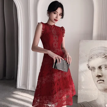 Female Lace Exquisite Flower Cheongsam Sexy Mini Evening Party Gown Elegant Sheath Qipao Robe De Soiree Persepective Maxi Dress
Female Lace Exquisite Flower Cheongsam Sexy Mini Evening Party Gown Elegant Sheath Qipao Robe De Soiree Persepective Maxi Dress