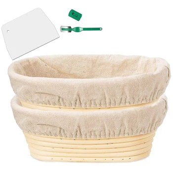 Banneton Proofing Basket Set - Artisan Sourdough Bread Bakery Basket,Dough Scraper/Cutter & Brotform Cloth Liner
Banneton Proofing Basket Set - Artisan Sourdough Bread Bakery Basket,Dough Scraper/Cutter & Brotform Cloth Liner