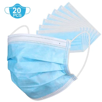 20PCS Disposable Mask Non-Woven Masks 3-Layer Comfortable Mask Anti-dust Mouth Face Mask Hats Blue
20PCS Disposable Mask Non-Woven Masks 3-Layer Comfortable Mask Anti-dust Mouth Face Mask Hats Blue