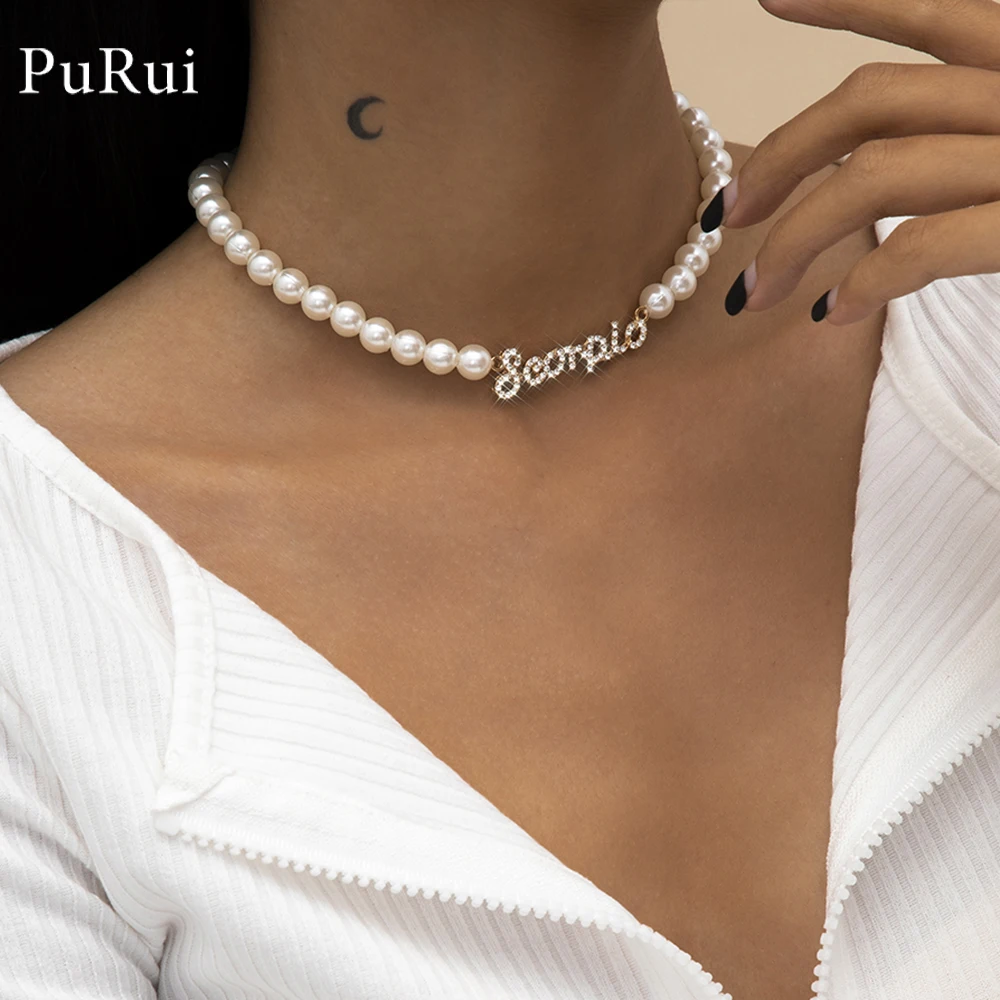 PuRui Fashion Rhinestone Letter Pendant Necklace Simple Minimalist Imitation Pearl Choker Necklace Jewelry for Women
PuRui Fashion Rhinestone Letter Pendant Necklace Simple Minimalist Imitation Pearl Choker Necklace Jewelry for Women