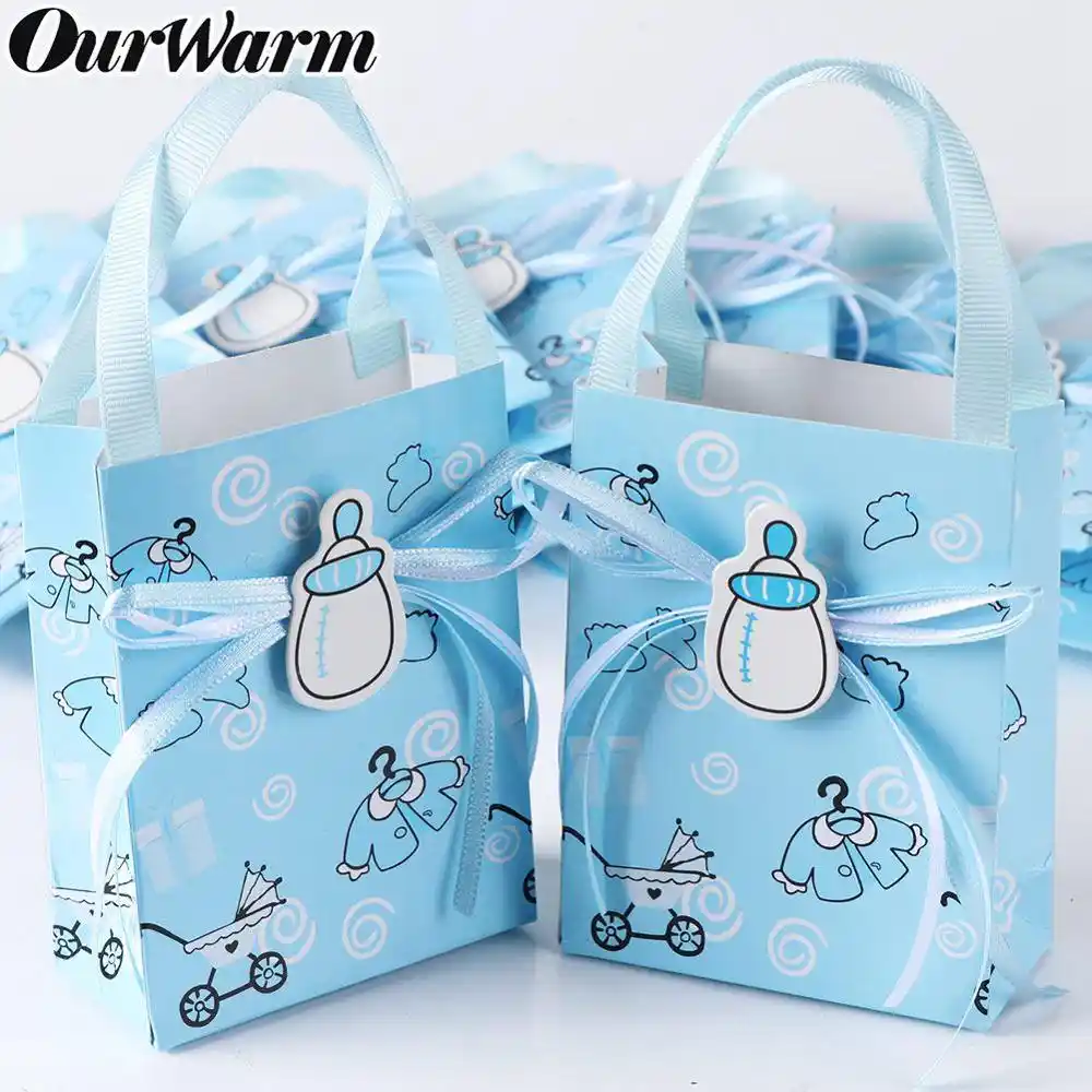 ourwarm 12pcs baby shower mini gift tote bags birthday party