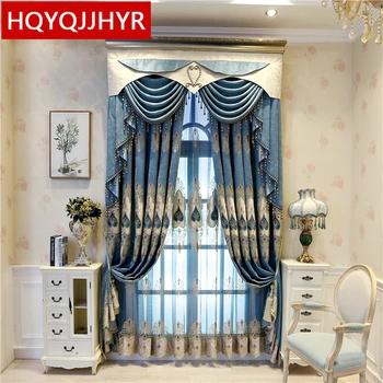 High quality blue European style embroidered elegant villa bedroom curtains with luxurious Voile Curtain for living room hotel
High quality blue European style embroidered elegant villa bedroom curtains with luxurious Voile Curtain for living room hotel