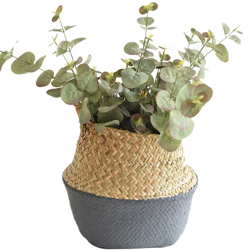 Generic Foldable Bamboo Storage Baskets Wicker Rattan Laundry Straw