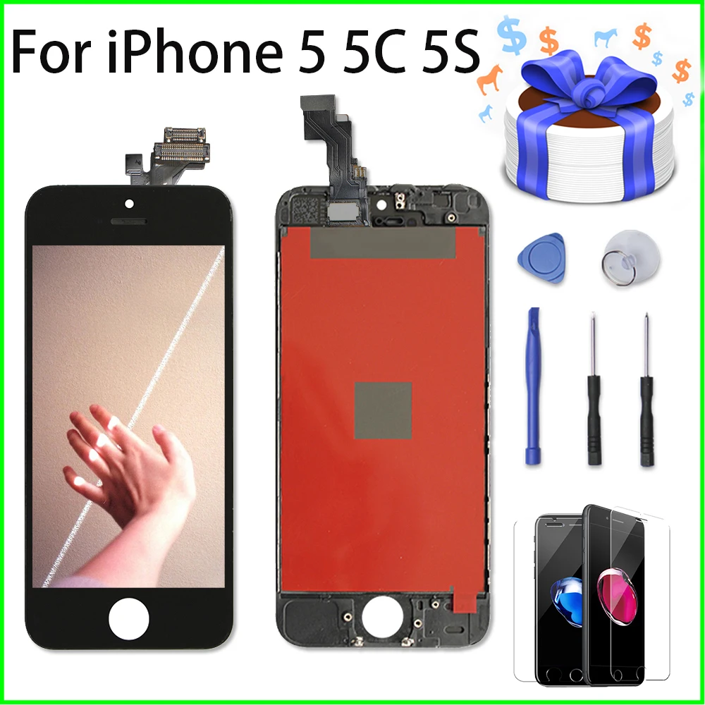 Black/White Pantalla LCD for iPhone 5 5C 5S Digitizer Assembly Touch Screen Replacement for iPhone 6 7 LCD No Dead Pixel + Gifts
Black/White Pantalla LCD for iPhone 5 5C 5S Digitizer Assembly Touch Screen Replacement for iPhone 6 7 LCD No Dead Pixel + Gifts