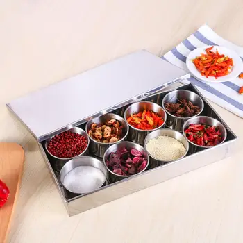 Multi-grid Seasoning Spice Box Storage Round Container with Clamshell Cover Detachable for Kitchen Creative
Multi-grid Seasoning Spice Box Storage Round Container with Clamshell Cover Detachable for Kitchen Creative