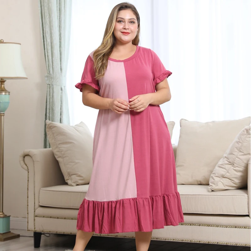 WHZHM Pink Robe Loose Casual Plus Size 3XL 4XL Maxi Dress Women Cotton Short Flare Sleeve O-Neck Loose Party Dresses Female
WHZHM Pink Robe Loose Casual Plus Size 3XL 4XL Maxi Dress Women Cotton Short Flare Sleeve O-Neck Loose Party Dresses Female