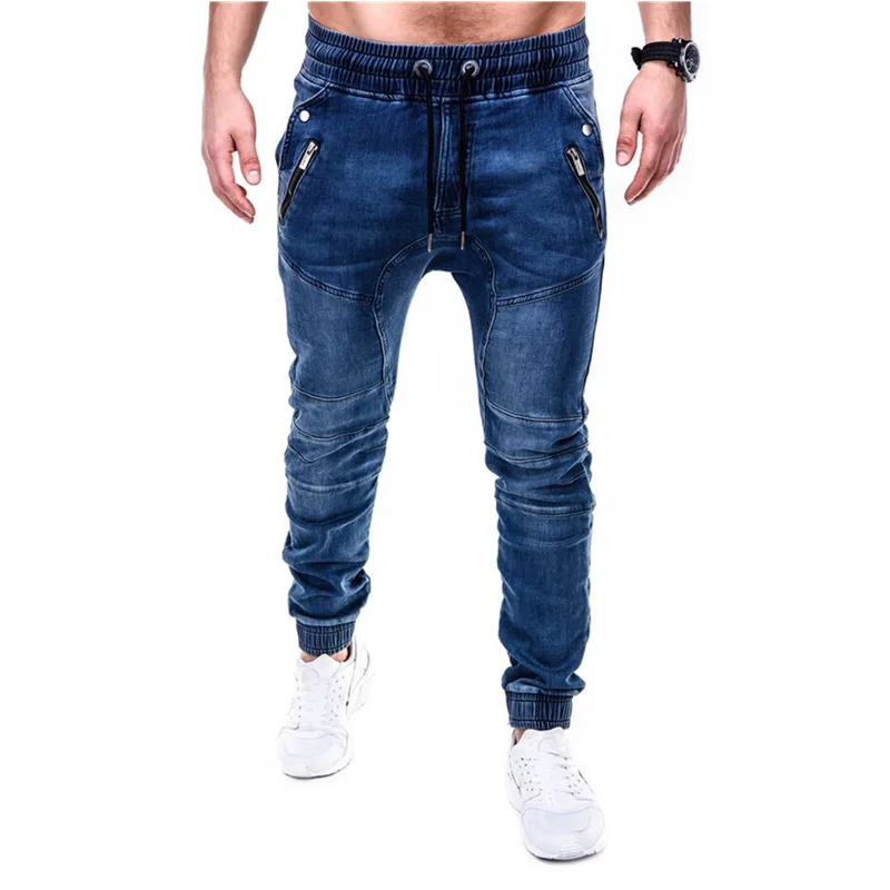 

New Summer Man Jeans Simple High Waist Straight Loose Washed Lace Up Fashion Jeans Distressed All-match Shopping Casual Trousers