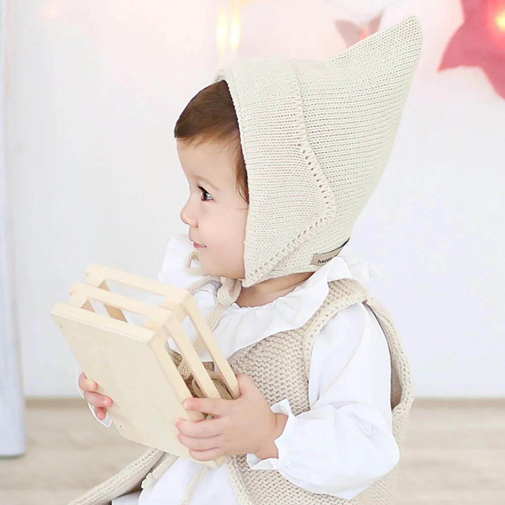 Unisex baby cap cute baby cap toddler cap knitted warm child autumn and winter hat newborn photography accessories