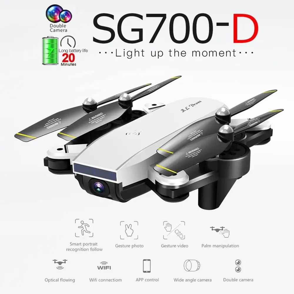 Drone Sg700d 4k Drone Hd Dual Camera Wifi Transmission Fpv Optical Flow Stable Height Quadcopter Rc Helicopter Drone Camera Dron
Drone Sg700d 4k Drone Hd Dual Camera Wifi Transmission Fpv Optical Flow Stable Height Quadcopter Rc Helicopter Drone Camera Dron