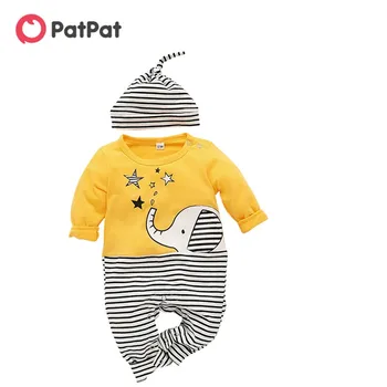 PatPat Spring and Autumn New Cotton Newborn Casual Cute Elephant Print Striped Jumpsuit Jumpsuit and Hat Set Crawler for Baby
PatPat Spring and Autumn New Cotton Newborn Casual Cute Elephant Print Striped Jumpsuit Jumpsuit and Hat Set Crawler for Baby