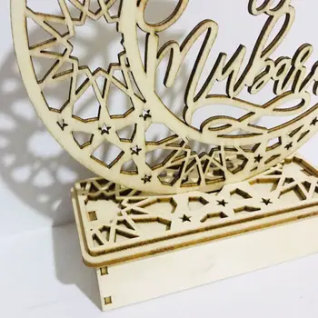 New New Wooden Ramadan Eid Mubarak Moon Star Islam Hajj Mubarak Hanging Pendant Plate With LED String Lights Ornament Home Party 
New New Wooden Ramadan Eid Mubarak Moon Star Islam Hajj Mubarak Hanging Pendant Plate With LED String Lights Ornament Home Party