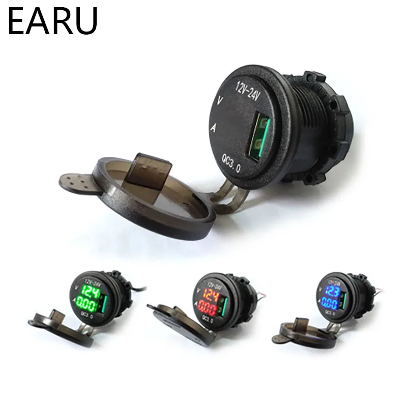 QC3.0 Quick charge Waterproof Voltage Meter Voltmeter current Display Single usb output Car and motorcycle modified car charger
QC3.0 Quick charge Waterproof Voltage Meter Voltmeter current Display Single usb output Car and motorcycle modified car charger
