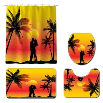 4pcs Universal Non Slip Rugs Bath Mat Polyester Washable Toilet Cover Shower Curtain Set Couple Bathroom Waterproof 
4pcs Universal Non Slip Rugs Bath Mat Polyester Washable Toilet Cover Shower Curtain Set Couple Bathroom Waterproof