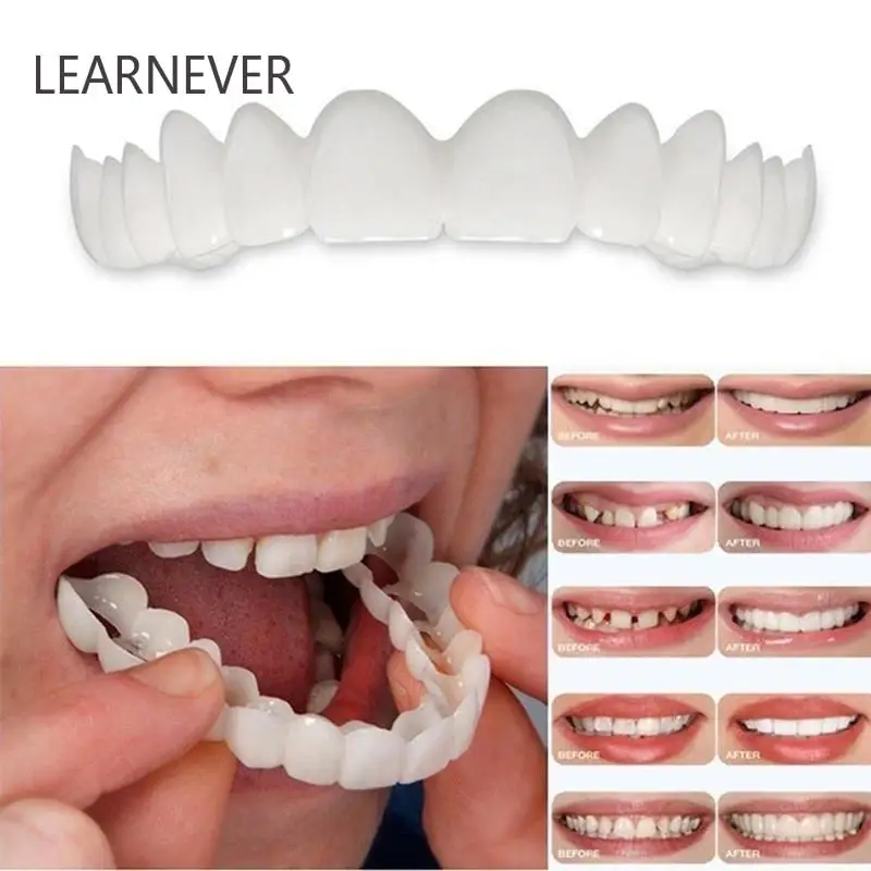 1pcs Fit Flex Teeth Denture Cosmetic Teeth Top Retain Smile Comfort Creative Temporary Simulation Of Teeth Cosmetic Veneer
1pcs Fit Flex Teeth Denture Cosmetic Teeth Top Retain Smile Comfort Creative Temporary Simulation Of Teeth Cosmetic Veneer