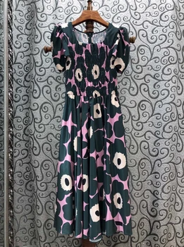 2020 Spring and Summer New Women's Back Neck Zipper Wrinkle Pleated Stitching Printed Short-Sleeve Dress 621
2020 Spring and Summer New Women's Back Neck Zipper Wrinkle Pleated Stitching Printed Short-Sleeve Dress 621