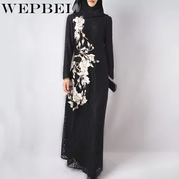 WEPBEL Islamic Clothing Big Swing A-Line Abaya Dress Vintage Muslim Women Appliques Slim Fit Long Sleeve Floor-Length Dresses 
WEPBEL Islamic Clothing Big Swing A-Line Abaya Dress Vintage Muslim Women Appliques Slim Fit Long Sleeve Floor-Length Dresses