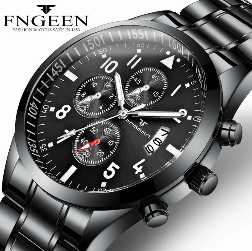 FNGEEN 2020 Brand Watch Men Military Sports Watches Stainless Steel Business Shock Resistant Waterproof Quartz Wrist Watch Homme
FNGEEN 2020 Brand Watch Men Military Sports Watches Stainless Steel Business Shock Resistant Waterproof Quartz Wrist Watch Homme