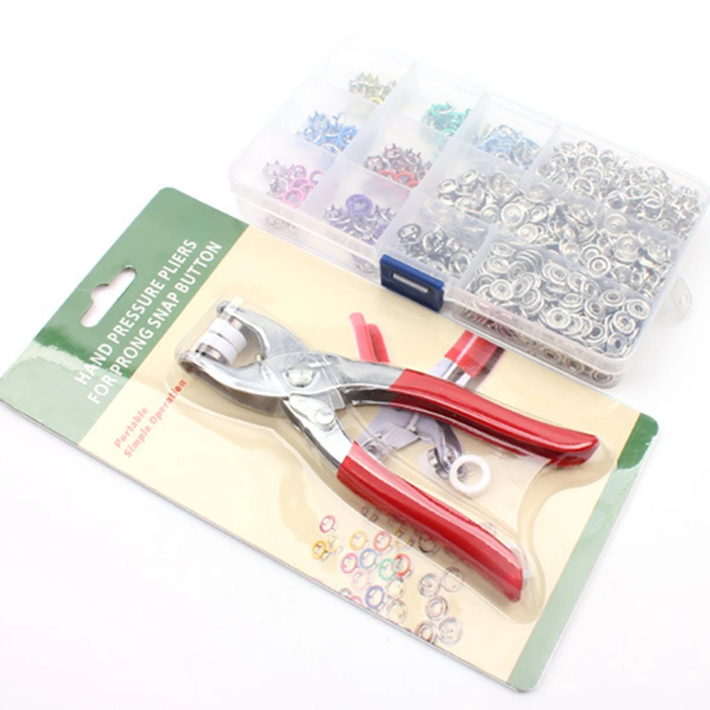 200PCS 10 mix color 9.5MM five-prong buckle snap hand pressure pliers set copper dark button Installation Tools Color Button Set 
200PCS 10 mix color 9.5MM five-prong buckle snap hand pressure pliers set copper dark button Installation Tools Color Button Set