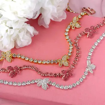 Flatfoosie Bling Rhinestone Butterfly Choker Necklace For Women Iced Out Crystal Tennis Chain Necklace Wedding Jewelry Gift
Flatfoosie Bling Rhinestone Butterfly Choker Necklace For Women Iced Out Crystal Tennis Chain Necklace Wedding Jewelry Gift