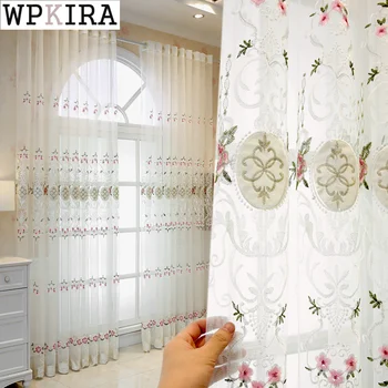 Pastoral Window Screen Curtains for Living Room Floral Embroidery Voile Bottom Velvet Balcony Tulle Sheer Drape S592#40 
Pastoral Window Screen Curtains for Living Room Floral Embroidery Voile Bottom Velvet Balcony Tulle Sheer Drape S592#40