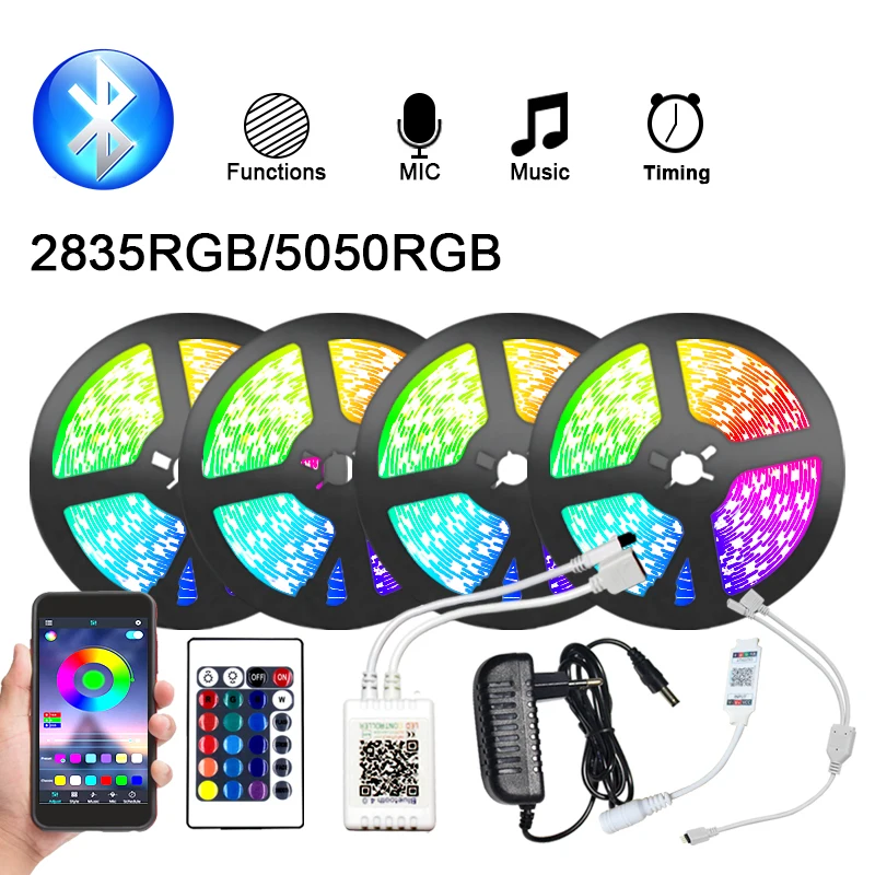 5050 RGB Waterproof 12V LED Strip 2835 Light 5m 10m Bluetooth Controller Flexible Diode Tape
5050 RGB Waterproof 12V LED Strip 2835 Light 5m 10m Bluetooth Controller Flexible Diode Tape