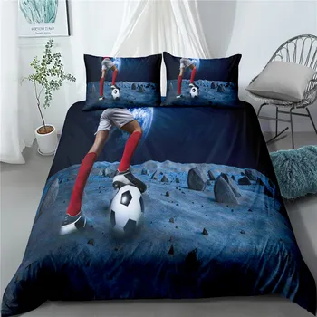 Boys' dormitory quilt cover three-piece set of teen bedroom microfiber soft football print style
Boys' dormitory quilt cover three-piece set of teen bedroom microfiber soft football print style