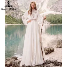 2022 Bohemian A Line Boho Wedding Dress Beach Long Puff Sleeve Cut-out Lace Appliques Chiffon High Neck Backless Bridal Gown
2022 Bohemian A Line Boho Wedding Dress Beach Long Puff Sleeve Cut-out Lace Appliques Chiffon High Neck Backless Bridal Gown