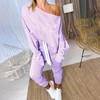 Autumn Women's Home Wear Long Sleeve Full Pant Set Solid Female Pajama Sets O-Neck Drawstring Spring Ladies Lounge Suits
Autumn Women's Home Wear Long Sleeve Full Pant Set Solid Female Pajama Sets O-Neck Drawstring Spring Ladies Lounge Suits