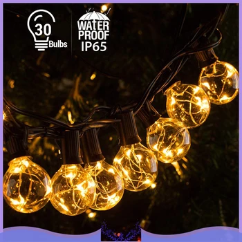 30 Bulbs Warm White Copper Wire Light String Waterproof Retro Globe String Festoon Lights Clear Bulbs G40 Decoration Lamp String
30 Bulbs Warm White Copper Wire Light String Waterproof Retro Globe String Festoon Lights Clear Bulbs G40 Decoration Lamp String