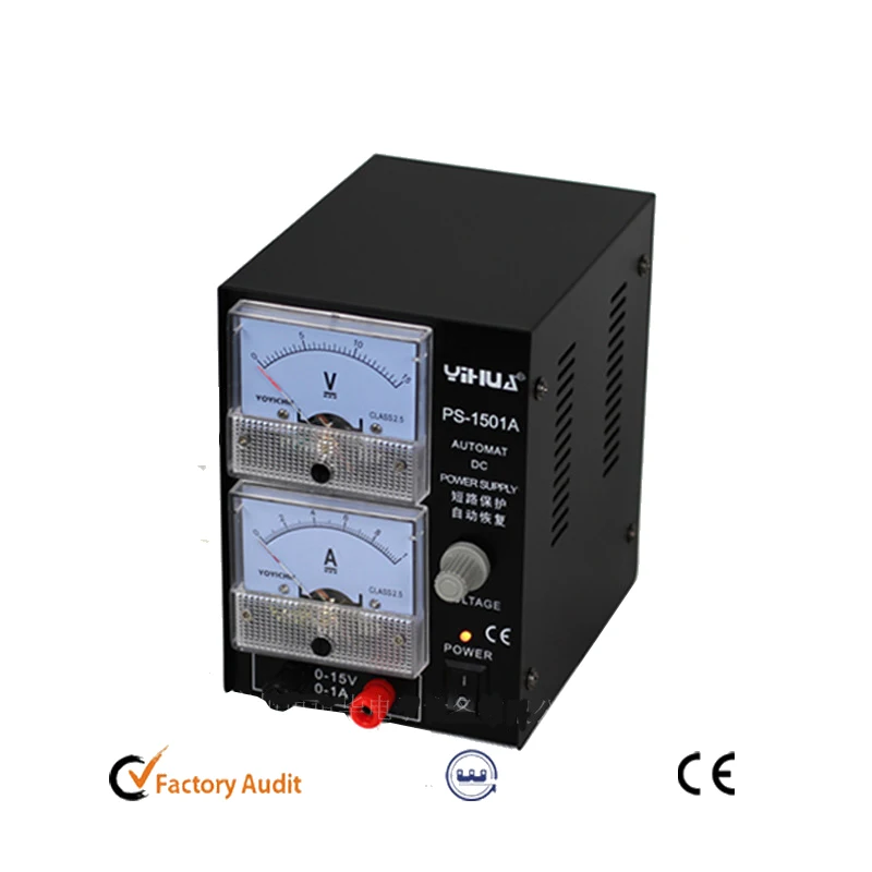 high Quality YIHUA 1501A 15V 1A Adjustable DC Power Supply Mobile Phone Repair Power Test Regulated Power Supply
high Quality YIHUA 1501A 15V 1A Adjustable DC Power Supply Mobile Phone Repair Power Test Regulated Power Supply