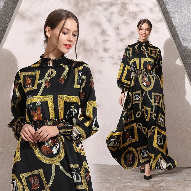 Ozhouzhan WOMEN'S Dress 2019 Spring New Style Simple Retro Printed Slim Fit Elastic Waist Silk Dress Long Skirts
Ozhouzhan WOMEN'S Dress 2019 Spring New Style Simple Retro Printed Slim Fit Elastic Waist Silk Dress Long Skirts