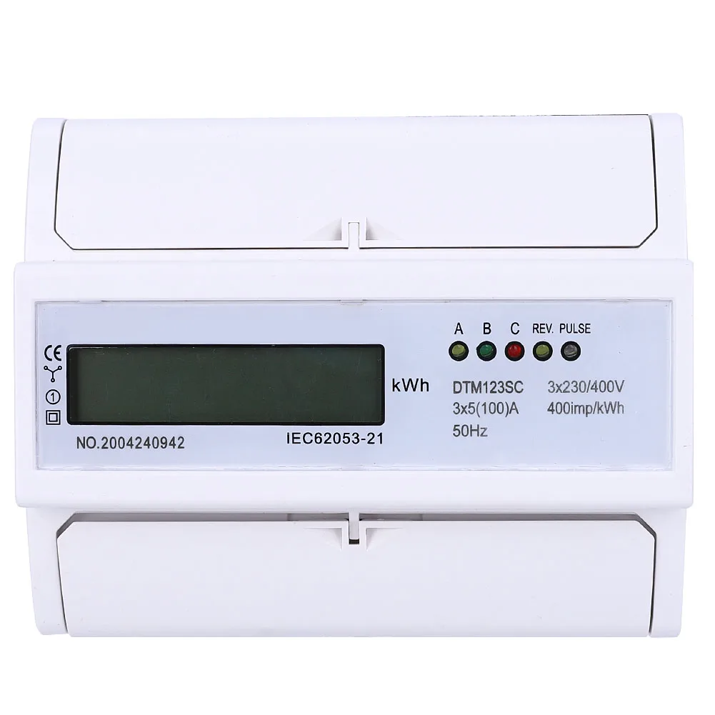 Pulse output 120 to 230 Volts Single phase external CT KWh multimeter DIN rail