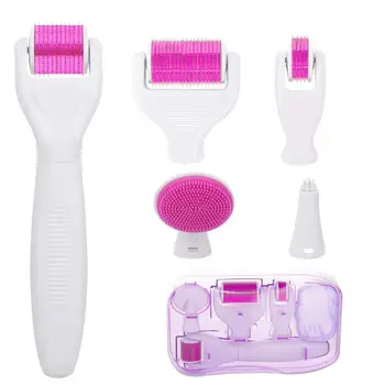 6 in 1 540Derma Roller Kit for Face and Body Micro Needle Dermaroller with 5 Replaceable Roller Heads,Storage Case and Tank
6 in 1 540Derma Roller Kit for Face and Body Micro Needle Dermaroller with 5 Replaceable Roller Heads,Storage Case and Tank