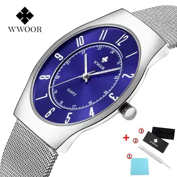 2020 Mens Watches WWOOR Top Brand Analog Quartz Watch Steel Mesh belt Men Fashion Casual Gift Box Watch Male Relogio Masculino
2020 Mens Watches WWOOR Top Brand Analog Quartz Watch Steel Mesh belt Men Fashion Casual Gift Box Watch Male Relogio Masculino