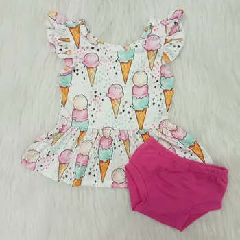 Stylish Baby toddler summer 2pcs ice cream pattern shirt bummies set 
Stylish Baby toddler summer 2pcs ice cream pattern shirt bummies set