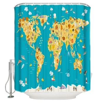 Children'S Animal Chart World Map Shower Curtain Bathroom Curtain Polyester Fabric Bath Curtain Washable Home Bath Decor
Children'S Animal Chart World Map Shower Curtain Bathroom Curtain Polyester Fabric Bath Curtain Washable Home Bath Decor