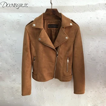 2020 Women Autumn Winter Suede Faux Leather Jackets Lady Fashion Matte Motorcycle Coat Biker Brown Zipper Outerwear
2020 Women Autumn Winter Suede Faux Leather Jackets Lady Fashion Matte Motorcycle Coat Biker Brown Zipper Outerwear
