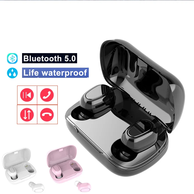 TWS Bluetooth 5.0 Earphone Bass Headset with Mic True Wireless Mini Mobile Phone Earphones for Xiaomi Airdots iPhone
TWS Bluetooth 5.0 Earphone Bass Headset with Mic True Wireless Mini Mobile Phone Earphones for Xiaomi Airdots iPhone