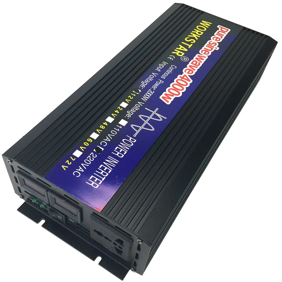 WORKSTAR Peak 4000W Pure Sine Wave OFF Grid Inverter DC12V/24V to AC220V Power Inverter Converter Houseuse Solar System
WORKSTAR Peak 4000W Pure Sine Wave OFF Grid Inverter DC12V/24V to AC220V Power Inverter Converter Houseuse Solar System