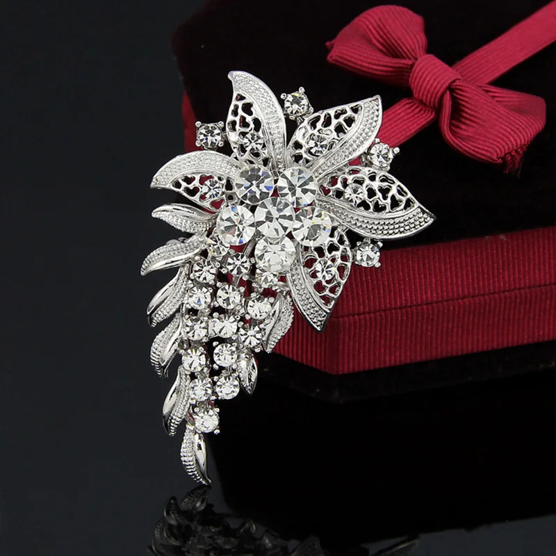 Plated Crystal Rhinestones Diamante Flower Bejeweled Brooches for Women Dress Scarf Brooch Pins Jewelry Accessories Gift AC123 
Plated Crystal Rhinestones Diamante Flower Bejeweled Brooches for Women Dress Scarf Brooch Pins Jewelry Accessories Gift AC123