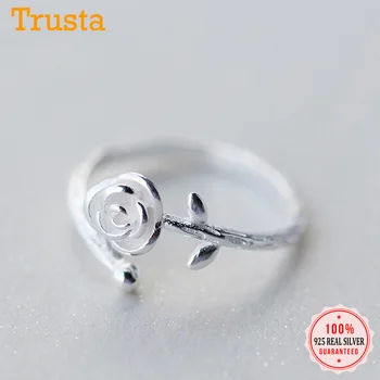 Trusta 100% 925 Solid Real Sterling Silver Jewelry Rose Flower Opening Adjustable Ring Size 5 6 7 For Teen Girl Women DS991
Trusta 100% 925 Solid Real Sterling Silver Jewelry Rose Flower Opening Adjustable Ring Size 5 6 7 For Teen Girl Women DS991