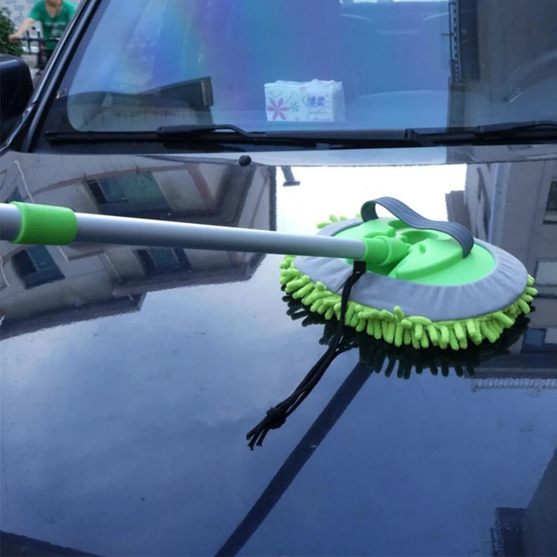 Щетка для мытья автомобиля чистящая Швабра из синели регулируемая