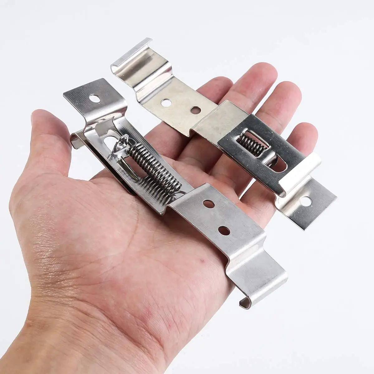 Car License Plate Spring Loaded Stainless Steel Bracket cars Frame Holder Trailer Number Plate Clips
Car License Plate Spring Loaded Stainless Steel Bracket cars Frame Holder Trailer Number Plate Clips