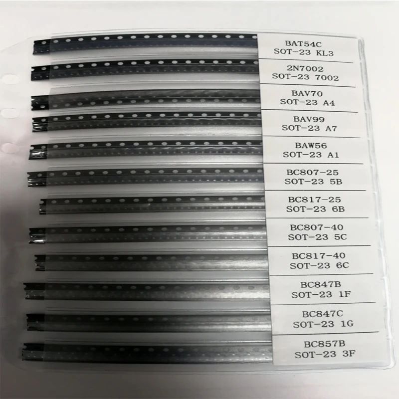 ТРАНЗИСТОР комплект BAT54C 2N7002 BAV70 BAV99 BAW56 BC807 25 BC817 40 BC847B BC847C BC857B Итого 12*25 шт = 300