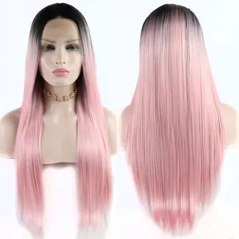 Bombshell Silk Straight Synthetic 13*3 Lace Front Wig Black Ombre Pink Heat Resistant Fiber Hair Natural Hairline For Women Wigs
Bombshell Silk Straight Synthetic 13*3 Lace Front Wig Black Ombre Pink Heat Resistant Fiber Hair Natural Hairline For Women Wigs