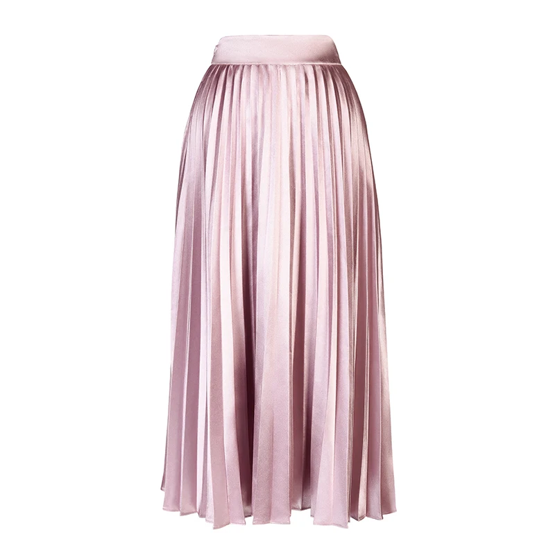 

AEL 2019 Spring Women pink Maxi Pleated Skirt Midi Skirt High quality Casual Party Long Skirt fashion Vintage